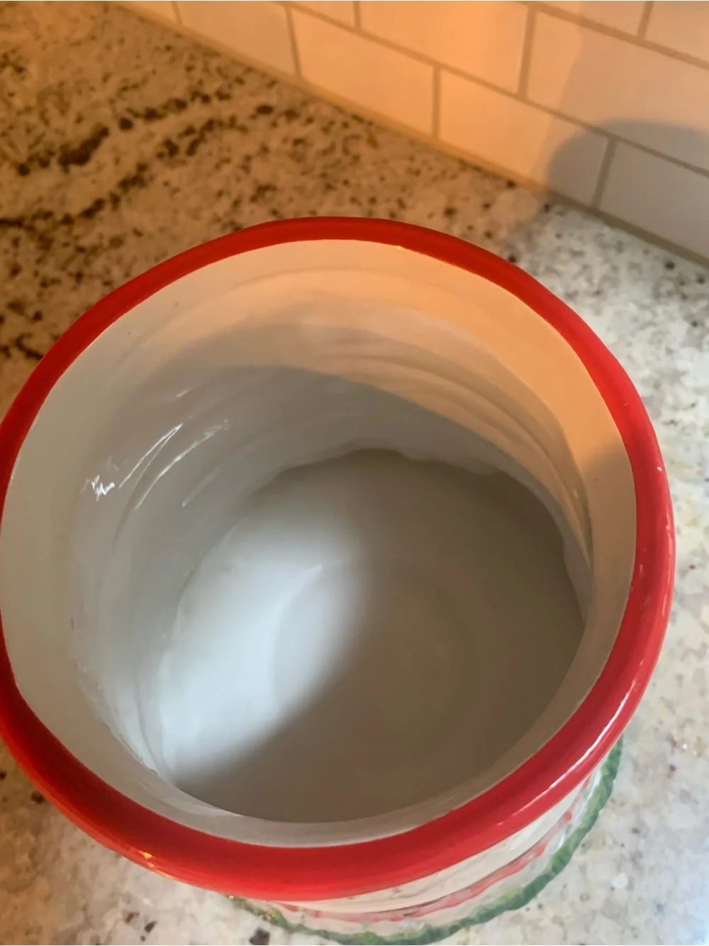 Ceramic Red & White Lighthouse Cookie Jar